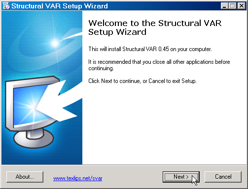 Installing Structural VAR with the Setup Program on Windoze